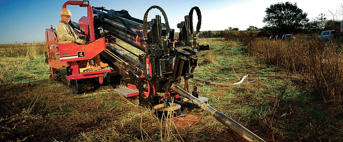 Safety meeting at a directional drilling work site