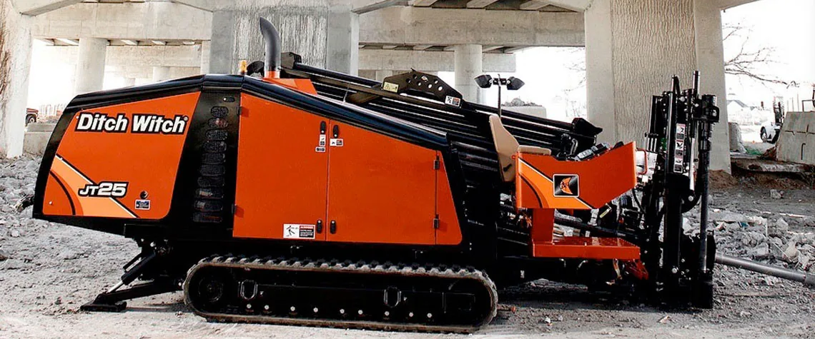 Directional drilling equipment on a work site